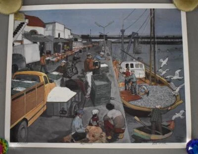 Bob Ramer 1985 firmado edición limitada impresión "Portimao" portugal sardina pescadores tienen 2 Foto 1 de 4