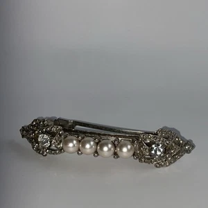 Barrette Tension Clip Faux Pearl Made In France Classic Design Great Quality - Picture 1 of 6