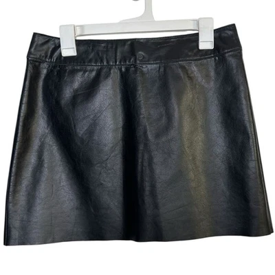 Express Vintage Black Leather Mini Skirt Size 9/10 Y2K moto biker grunge - Image 1 of 4