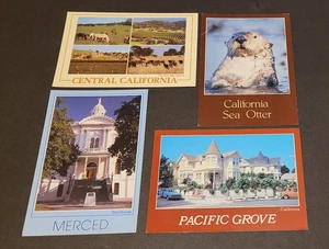 4 California Postcards Sea Otter Merced Courthouse Pacific Grove Agriculture - Picture 1 of 7