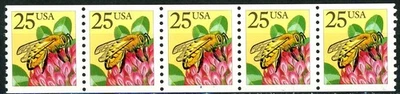 Honey Bee on Clover Block Tagged PNC5 Plate 1 Scott's 2281F MNH Well Centered  ~ - Image 1 of 2