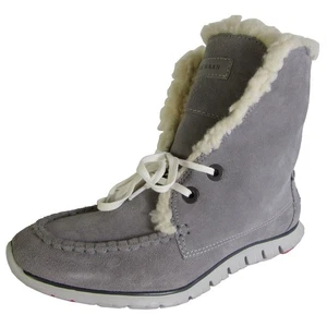 Cole Haan Women Zerogrand Shearling Chukka Lace Up Boot Shoe - Picture 1 of 4