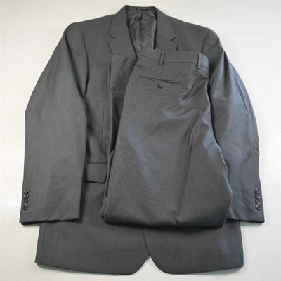 Jos A Bank 44L 38x32 Gray Wool Silk Gordon Mens Jacket Pants Suit - Image 1 of 4