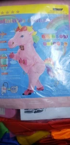 Nuevo Disfraz Inflable Adulto Arco Iris Unicornio Talla Grande Se Ajusta a 5'3-6'2 pies Talla Única - Imagen 1 de 2