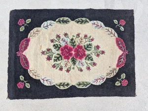 "Blanche Ouellette Lang" Hand Haken Teppich Wolle Beverly Hills Kalifornien 1955 - Bild 1 von 2