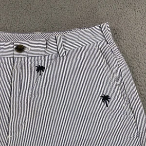 Brooks Brothers Shorts Mens 34 Blue White Seersucker Embroidered Palm Tree Print - Picture 1 of 11