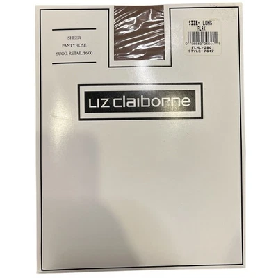 Liz Claiborne Sheer Pantyhose Size LONG Color Flax Style 7647 - Image 1 of 4