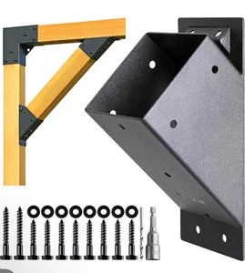 8er Pack 45 Grad Winkel Stützhalterung, für 4x4, tatsächliche 3,5"x3,5" Pergolen, - Bild 1 von 9