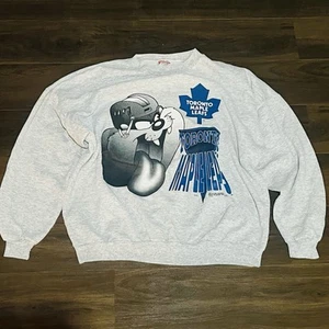 Suéter Cuello Redondo Vintage Diablo de Tasmania TORONTO HOJAS DE ARCE  - Imagen 1 de 10