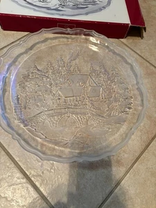 Celebrations by Mikasa Winter Wonderland Collection Glass Platter - Picture 1 of 5