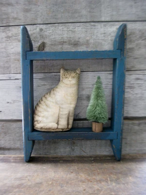 Antique Wood Clothesline Winder Repurposed as a Shelf - Image 1 of 4