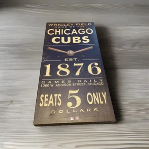 Wrigley Field Canvas Sign Chicago Cubs Tickets EST. 1876 12x20 Free Shipping - Picture 1 of 2
