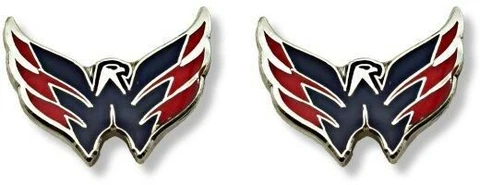Washington Capitals Hockey Team Logo NHL Charm Silver Post Stud Earrings Set Cover