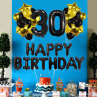 43 Pcs 30 Years Old Balloons Classic Black Golden Balloons Set Decorative Party