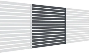Aluminium Sichtschutzzaun Gartenzaun Zaun Lamelle Anthrazit Mittel-Paneel 200cm - Bild 1 von 9