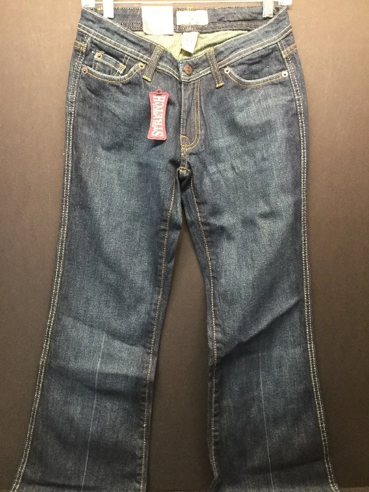 NWT STEVE & BARRY'S DARK WASH STRETCH FASHION WOMEN DENIM JEANS SIZE 2 L32 - Image 1 of 4