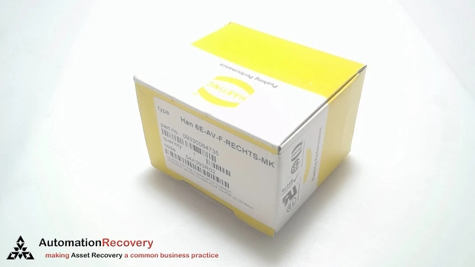 HARTING HAN 6E-AV-F-RECHTS-MK INSERT TERMINAL BLOCK 09330064735 HAN 6E-A #314206 - Image 1 of 3