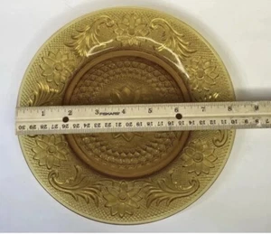 Tiara Amber Gold Glass Sandwich Salad Lunch Plate Indiana Glass 8.25in Set Of 4 - Picture 1 of 1