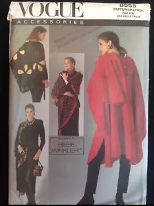 Pattern Vogue 8555, misses’ cape, shawls, pouch, accessories, One size - Picture 1 of 2