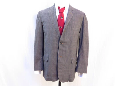 vtg. J. Press Lightweight Skeleton-Lined 3-Roll-2 Gray Plaid Sport Coat, 42R - Image 1 of 4