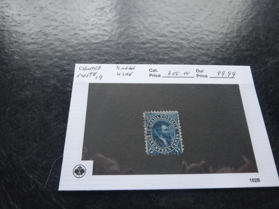 canada scott#19 used single stamp    cat.$300.00 - Image 1 of 1