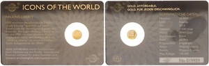 Rwanda 10 FRW Gold 2015 Icons Of The World Walking Liberty Uncirculated 126283 - Picture 1 of 1