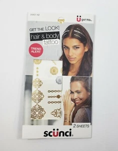Scunci Hair and Body Tattoos, 1 Package 2 SHEETS 20457-A2 - Picture 1 of 3