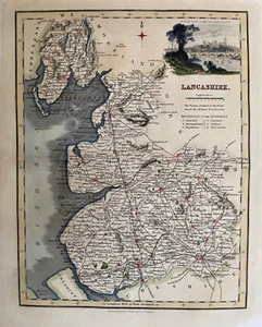 1833 Antique Map; Lancashire by Robert Scott - Picture 1 of 4