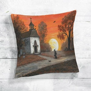 NUEVO-15 pulgadas ALMOHADA RYTA Lino Halloween Gato Negro con Inserto Arte SOÑOLIENTO ARTE HUECO - Imagen 1 de 1