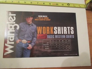 Wrangler Trevor Brazile Arbeitshemden Jeans Bekleidungsgeschäft Papier Werbung 17 - Bild 1 von 1