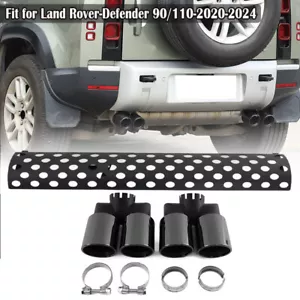 Tip Pipe Exhaust Muffler Steel  Rear Tail Black For Land Rover Defender 2020-24 - Picture 1 of 14