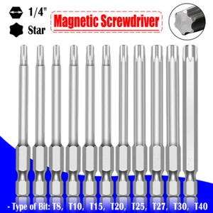 Extra Long T8-T40 Magnetic Head Torx Screwdriver Bit Security Tamper Proof Star - Picture 1 of 10