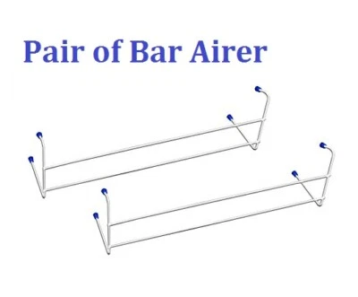 Premium Quality Hanging 2 Bar Radiator Clothes Airer Extra Drying Space Rail 2pc - Image 1 of 4