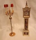 Meubles de maison de poupée fantasy Petite Princesse HORLOGE GRAND-PÈRE et lampadaire