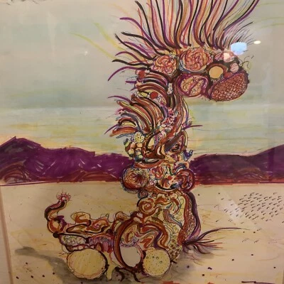 Pintura psicodélica original Keith Brown 34x24” de colección rara ¡Guau! Alien Foto 1 de 4