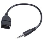 2X(USB jack, AUX, 3.5 mm jack for audio data charging cable black W7V7)
