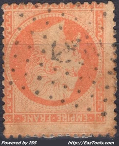 FRANCE EMPIRE 40c ORANGE N° 23 AVEC CACHET MARITIME ANCRE NOIRE A VOIR - Picture 1 of 2