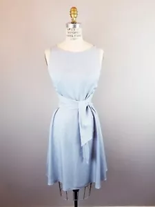 Zara Denim Couture Sky Blue Sleeveless Wrap Fit & Flare Dress Women's Size Small - Picture 1 of 9