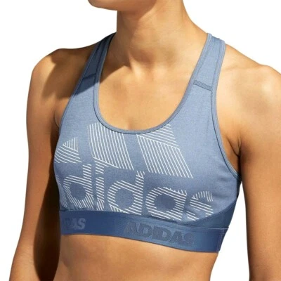 Adidas Women Training Don't Rest Alphaskin Padded Bra Colour Tech Ink/Heather - Image 1 of 4