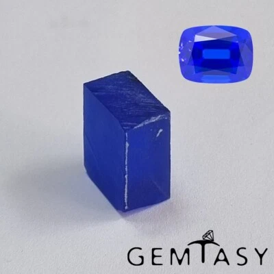 Rough stone for faceting - Cobalt Spinel Neon Blue (Pulled) lab grown 17-20ct - Image 1 of 4