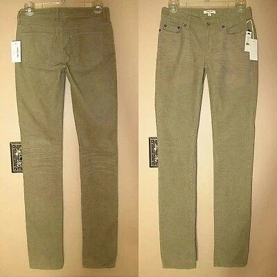 Pantalones de pana Helmut Lang Stovepipe rectos ajustados grises cordones talla 24 $230 Foto 1 de 4