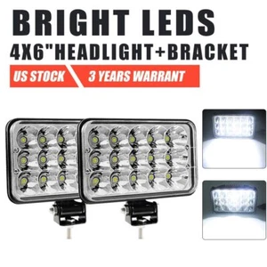 Luces LED de conducción de 4x6 pulgadas barra de luz de trabajo luces puntuales luces antiniebla para camión Jeep - Imagen 1 de 18