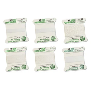 Griffin® High Performance Bead Cord with 2 Needles White Color 2m Length - Picture 1 of 10