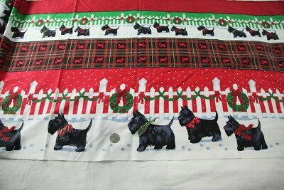7.5Y Vintage Springs SCOTTIE DOG  Plaid Tartan Terrier Border Cotton Fabric - Image 1 of 4