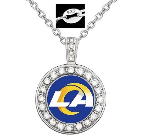 New Style Los Angeles LA Rams Womens 925 Sterling Silver Necklace Football D18 Cover