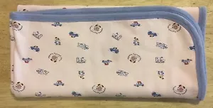 Vitamins Baby Blue White Cross Country Traveler Blanket Dogs Cars Farm Silo - Picture 1 of 5