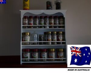   Spice Rack will hold 18 to 36 jars( SPICE DRESSER) in White Made in Australia 