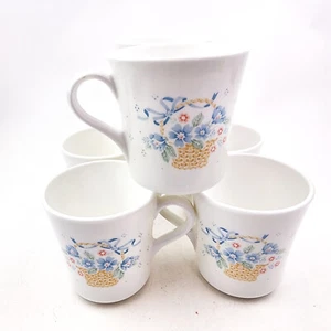 Vintage Corning Country Cornflower Coffee Mug Cup Blue Flower Basket  Lot of 6 a - Picture 1 of 8
