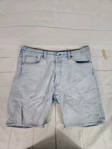 Pantalones Cortos de Jean Levi's 501 Para Hombres Talla 38 Azul Denim Algodón Prelavado - Imagen 1 de 15