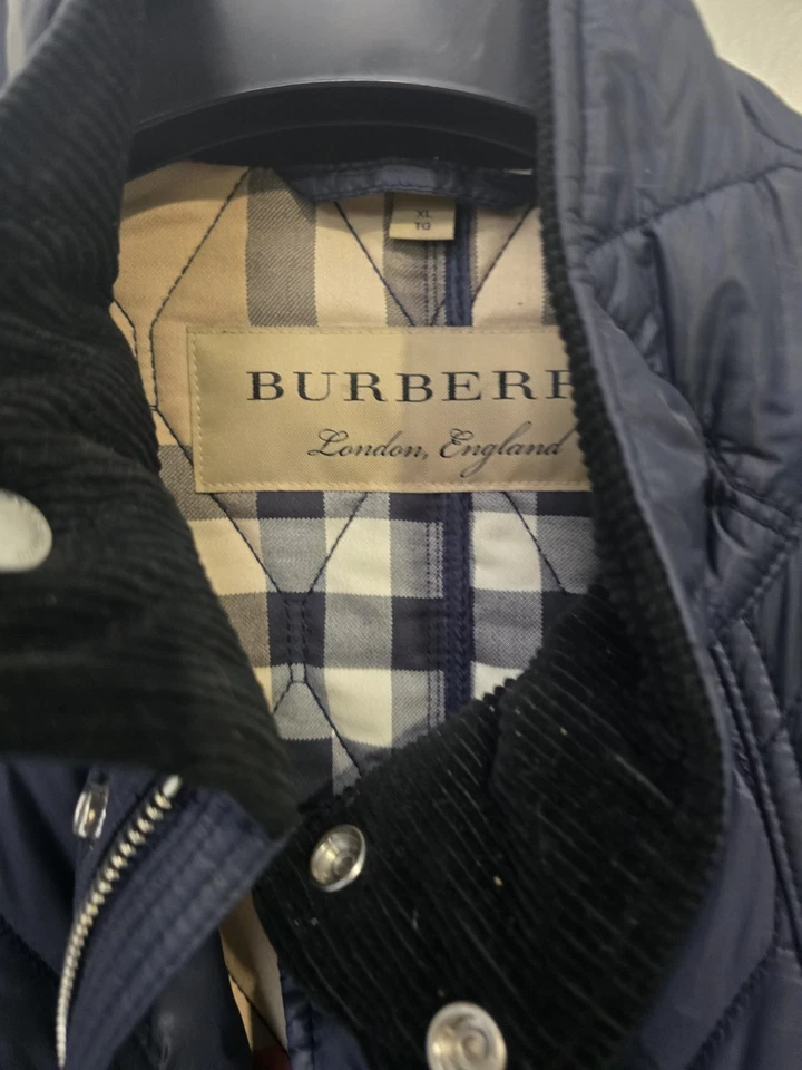 Jaqueta acolchoada Burberry masculina unissex azul marinho tamanho GG-EXCELENTE ESTADO - Imagem 1 de 4